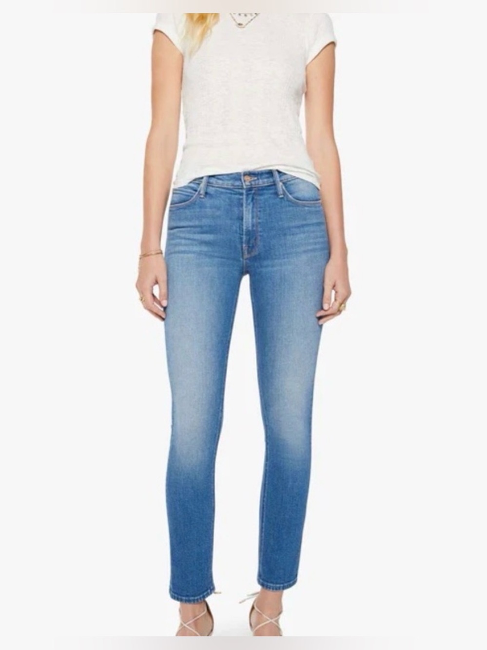 MOTHER The Mid Rise Dazzler Ankle Jean in We The Animals Wash Size.25